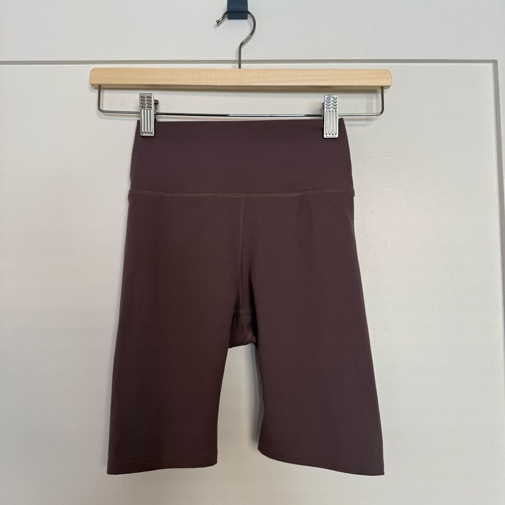 Joah Brown Biker Shorts Womens Sz XS / S Brown High Waist Gym Yoga Stretch